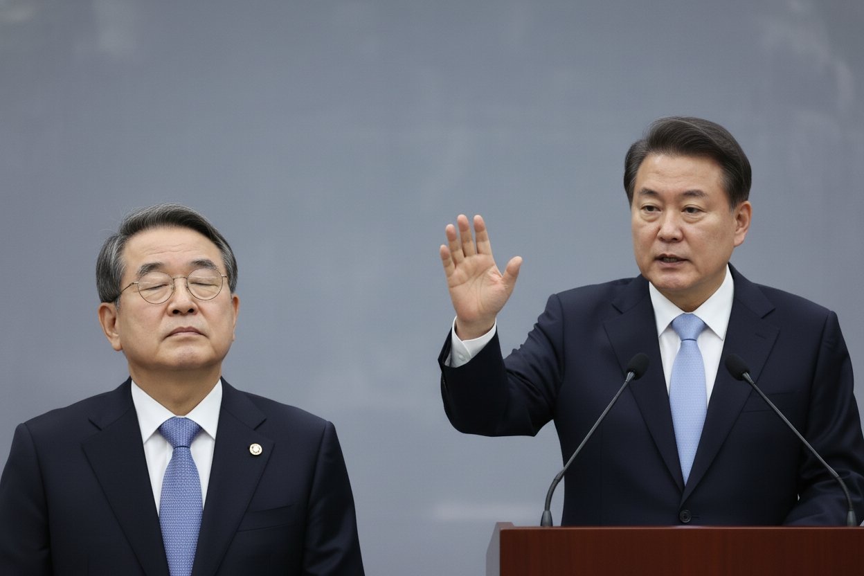 계엄령 당시 한덕수, 대통령실 CCTV에 '고개 끄덕' 포착