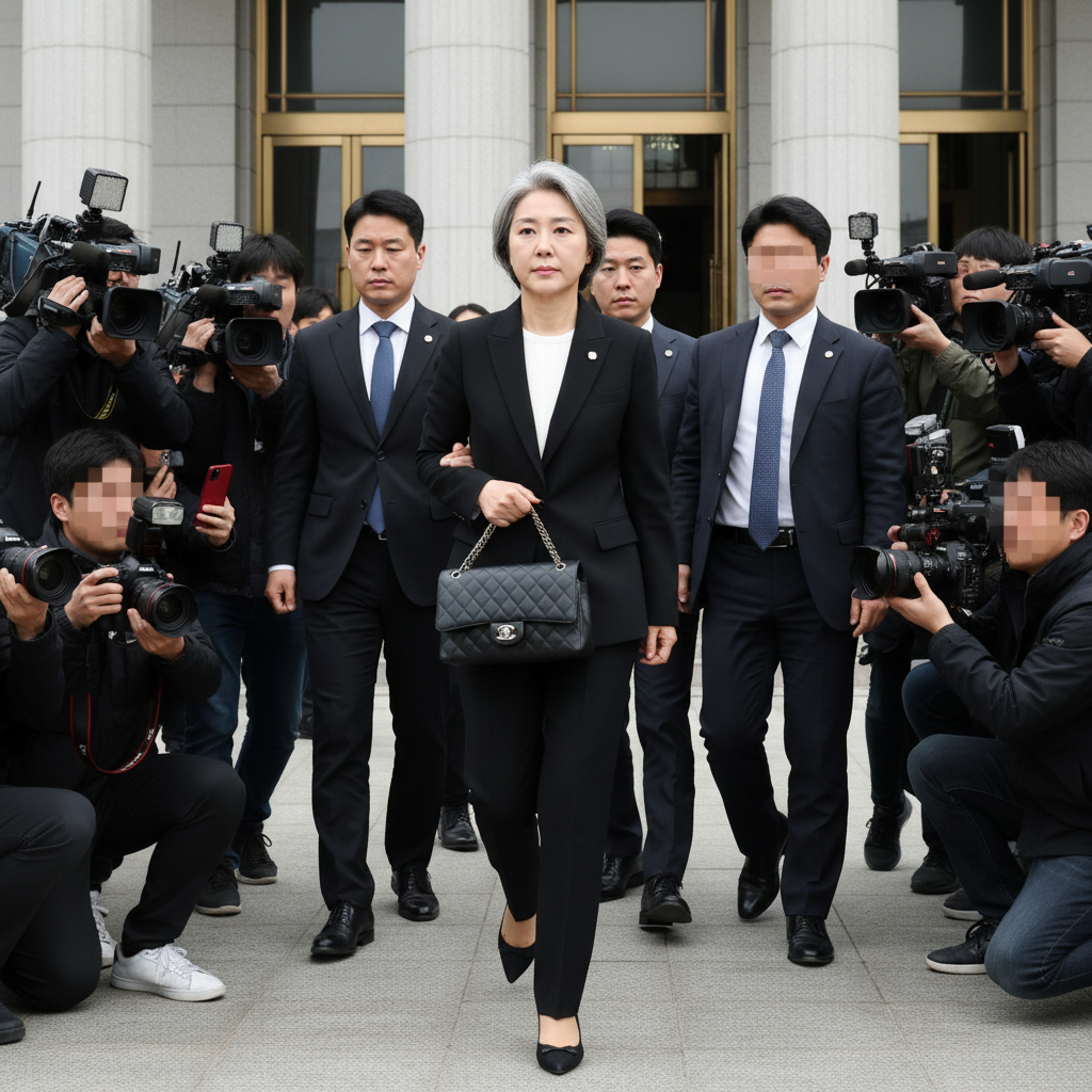 이재명 대통령 부인, 샤넬백 논란 재판 출석