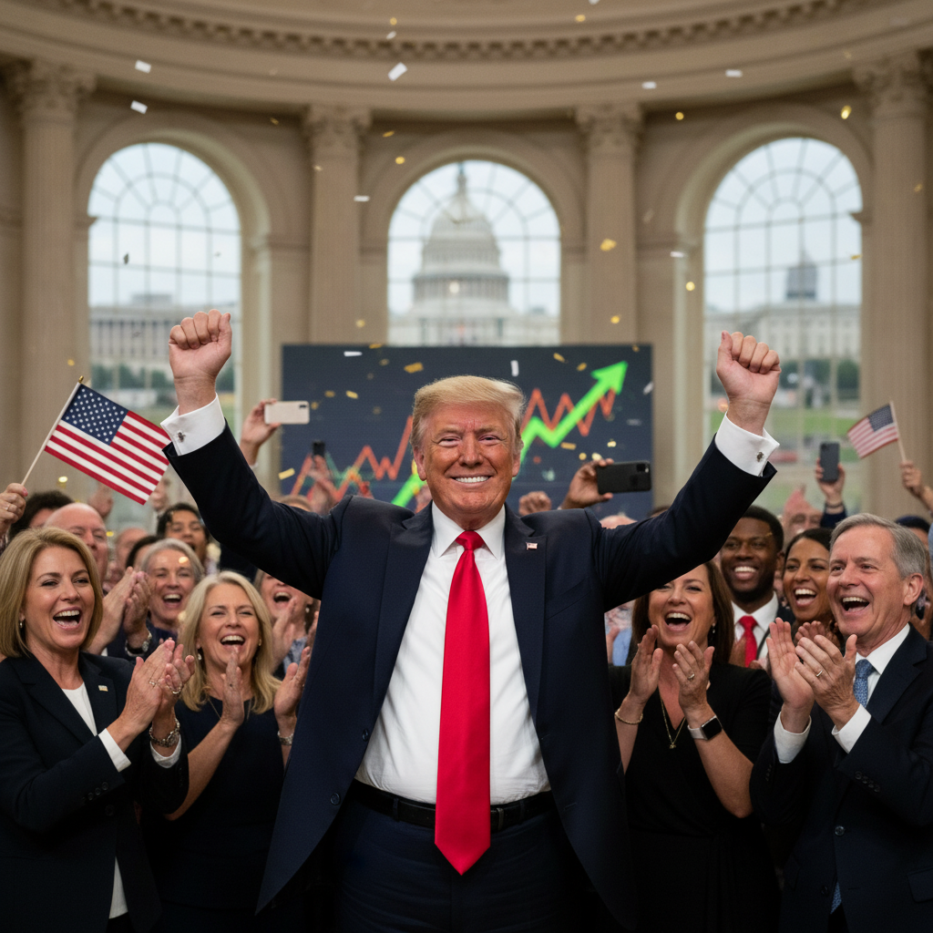 트럼프, 노동부 인플레 보고 후 주식 시장 강세 자축