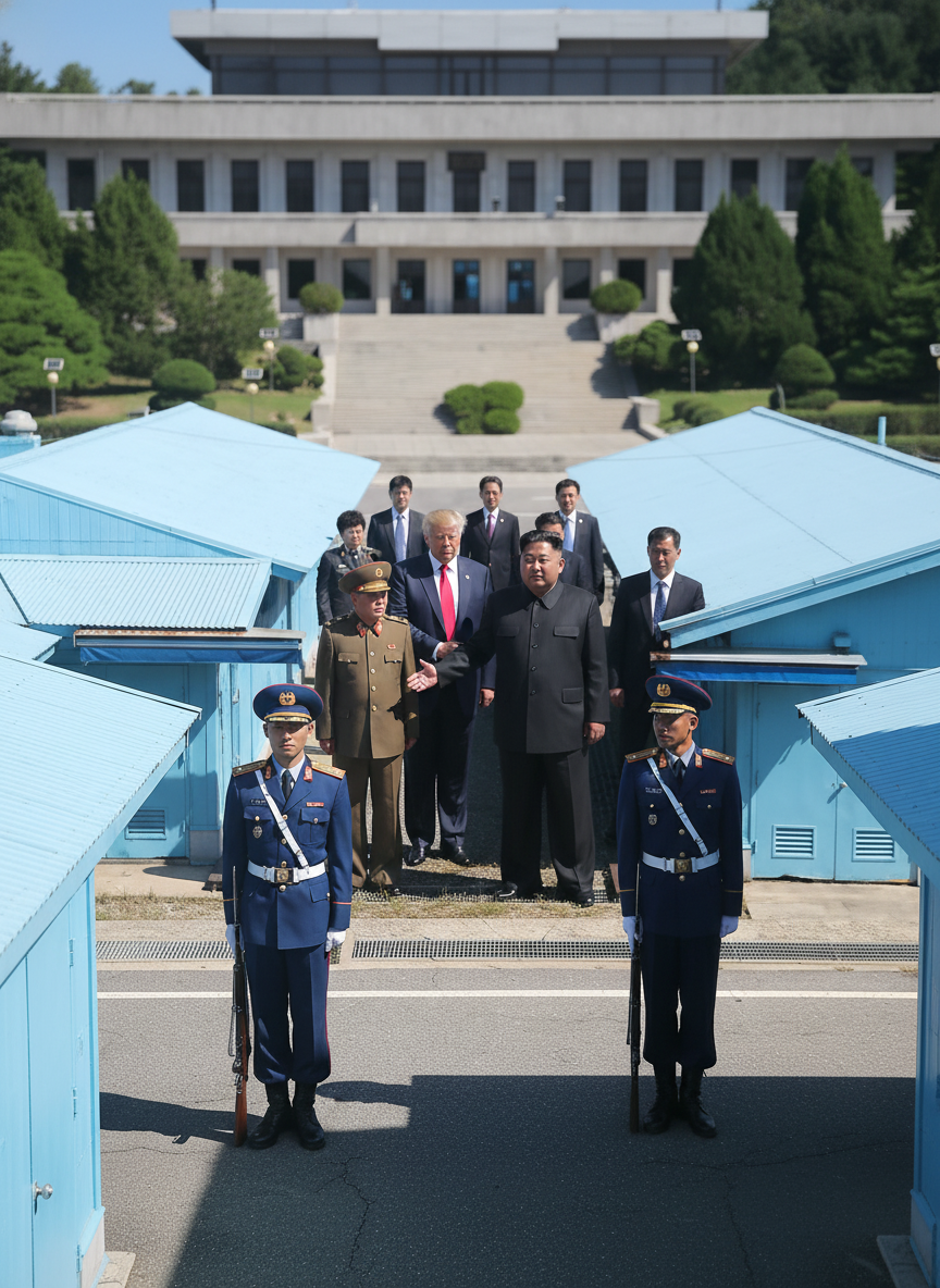 2019년 판문점, 트럼프-김정은 악수 포착