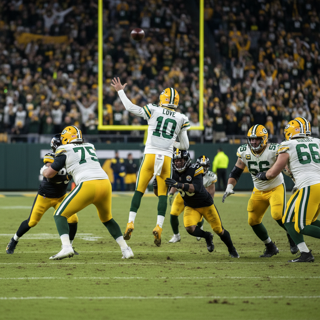 러브 활약, 패커스 스틸러스에 승리