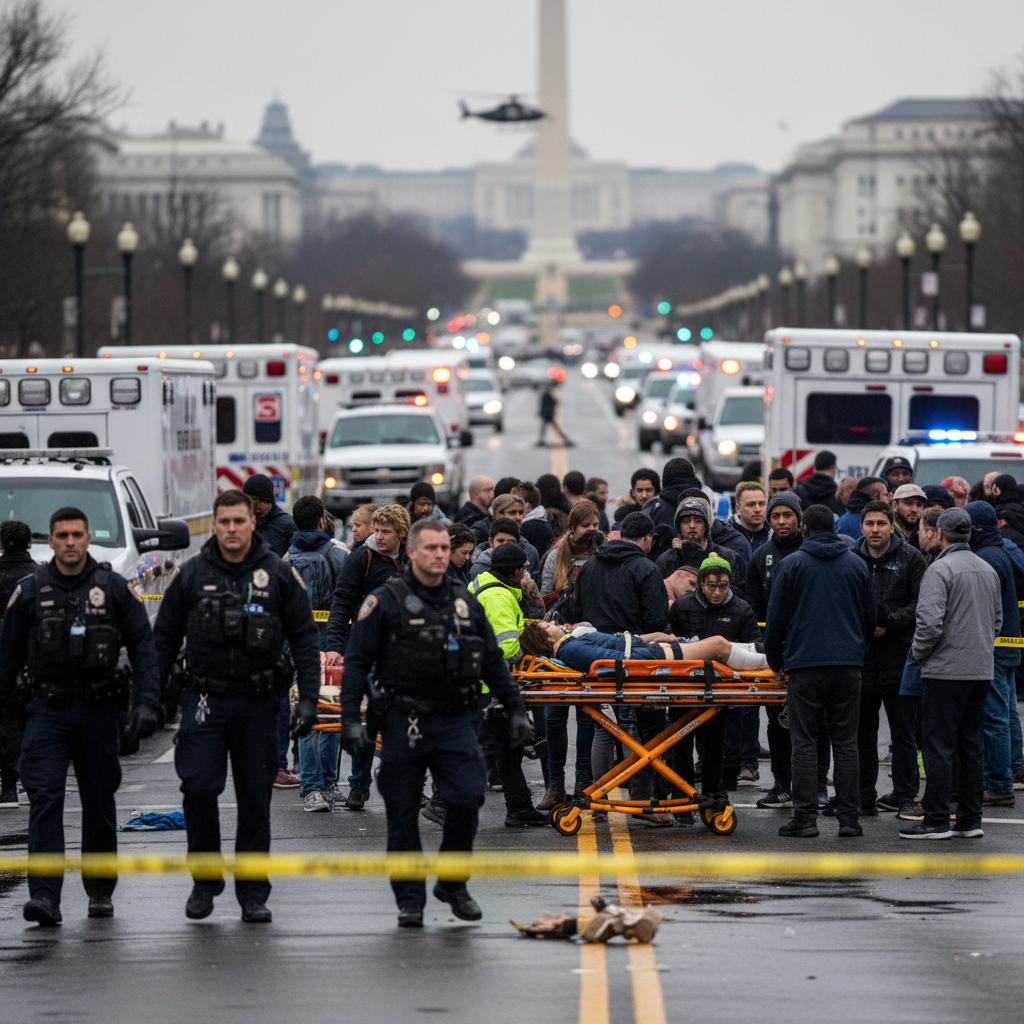 워싱턴 D.C., 총격 사건으로 12명 피해
