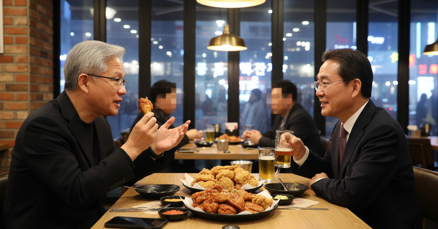 젠슨 황-이재명, 오늘 '깐부치킨'서 치맥 회동