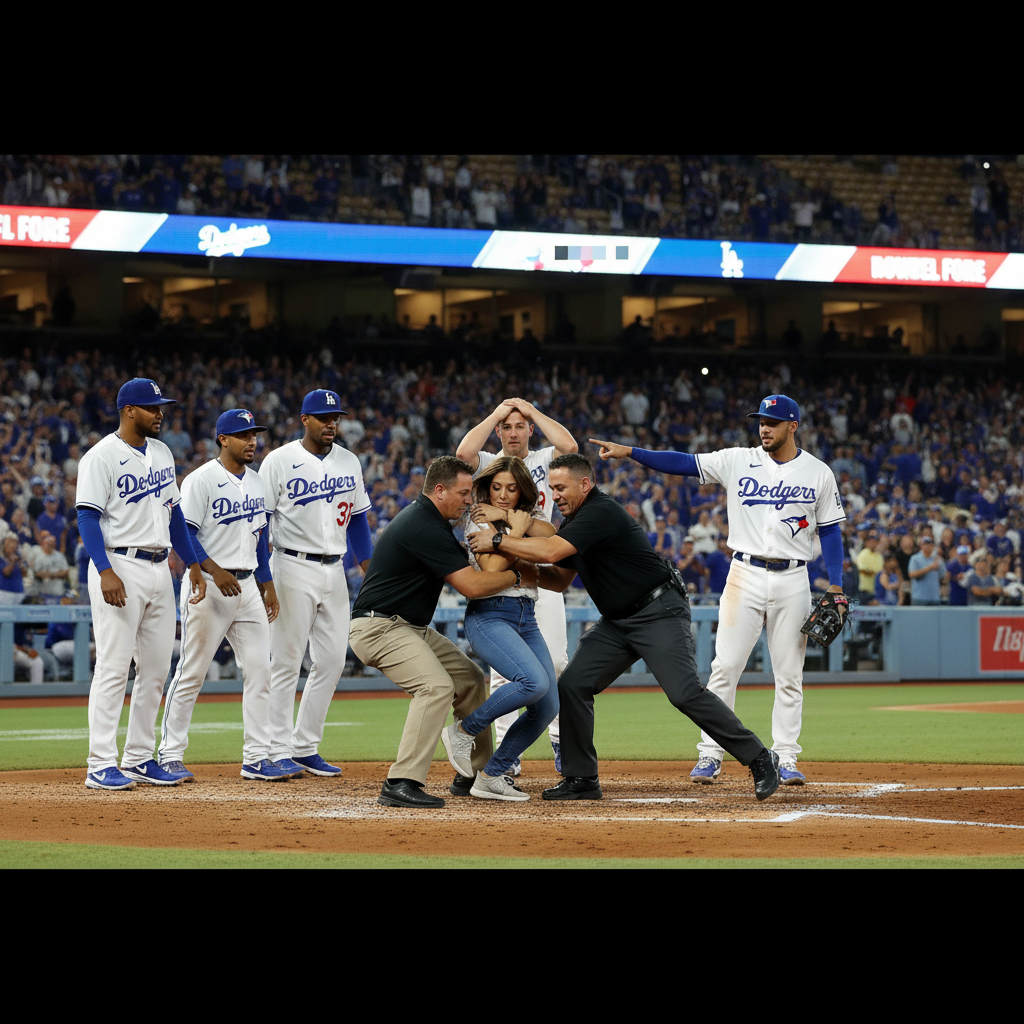 MLB, 다저스-블루제이스 경기 중 관중 난입 소동