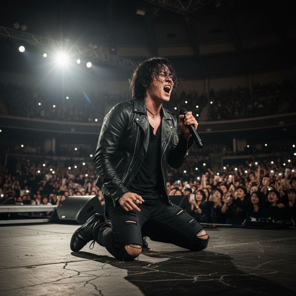 가수 Adcock, 무대 추락에도 열창 영상 화제