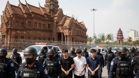 캄보디아 프놈펜, 온라인 스캠 범죄 건물 단속