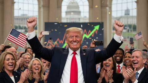 트럼프, 노동부 인플레 보고 후 주식 시장 강세 자축