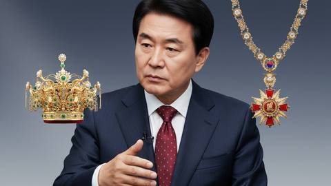 이재명, 천마총 금관 모형과 무궁화대훈장 '취향 저격'